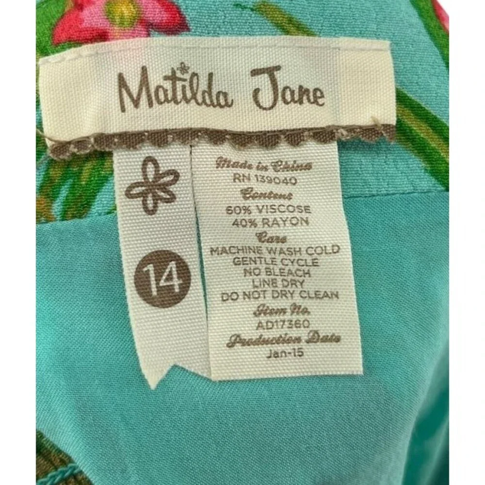 Matilda Jane Dress Girl's Size 14 By The Bay Floral Smocked Midi Cottagecore